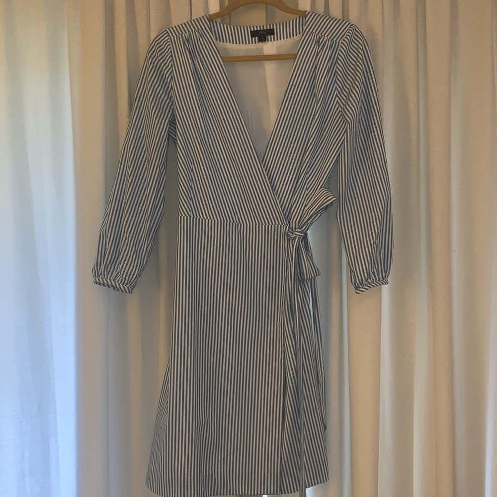 JCREW Cotton striped Wrap Dress